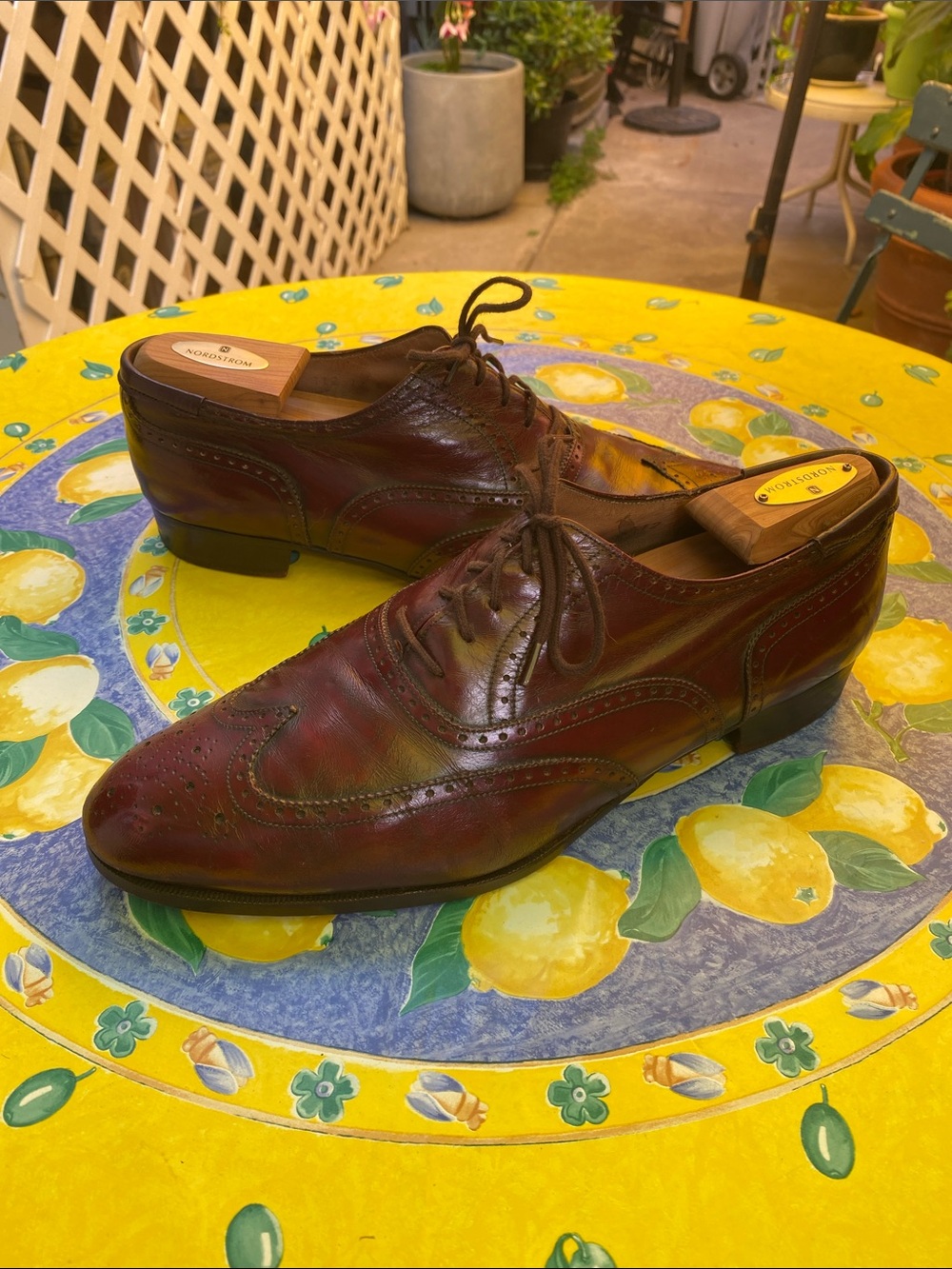 Nordstrom Burgundy Leather Wingtip Derbys